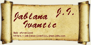 Jablana Ivantić vizit kartica